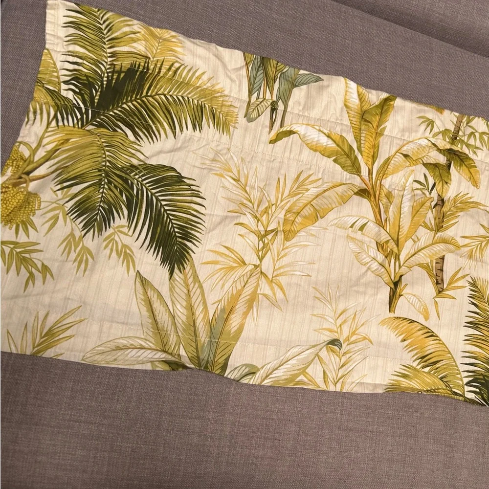 TOMMY BAHAMA Island Botanical Window Lined Valance Tropical Leaves#0901258B